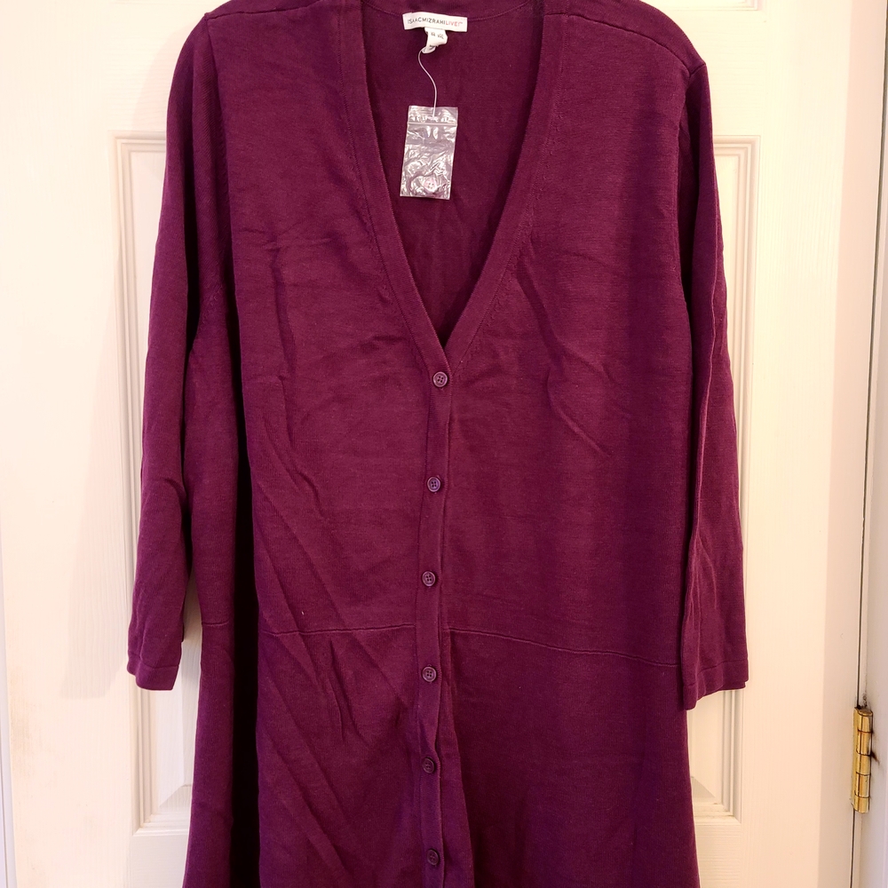 Isaac Mizrahi Rich Burgundy Cardigan